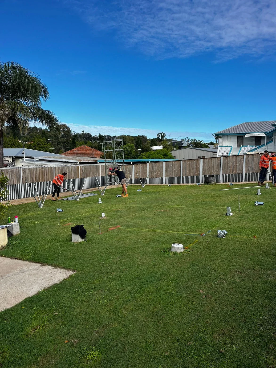 Easy Footings concrete-free footing installation process on a residential building site in Australia